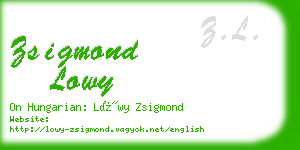 zsigmond lowy business card